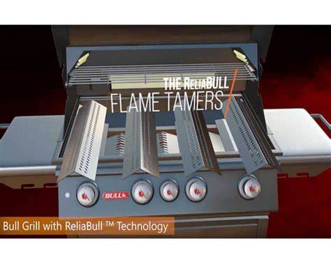 Bull Outlaw 30-inch grill ReliaBull flame tamers for even heat distribution