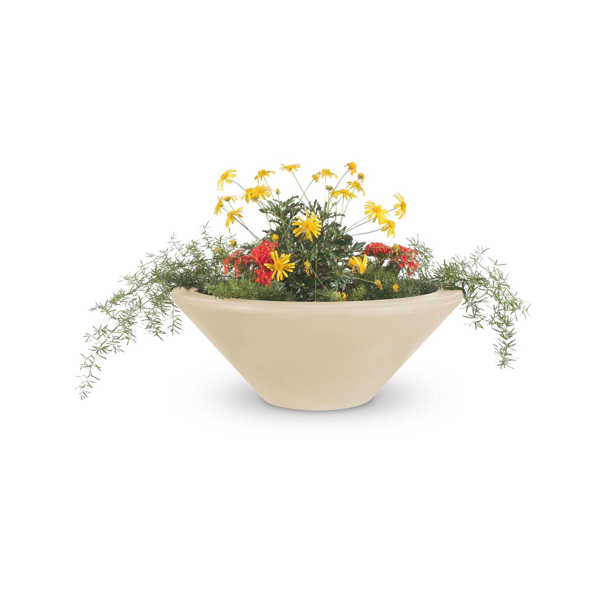 Cazo bowl vanilla matte concrete finish perfect plant staging
