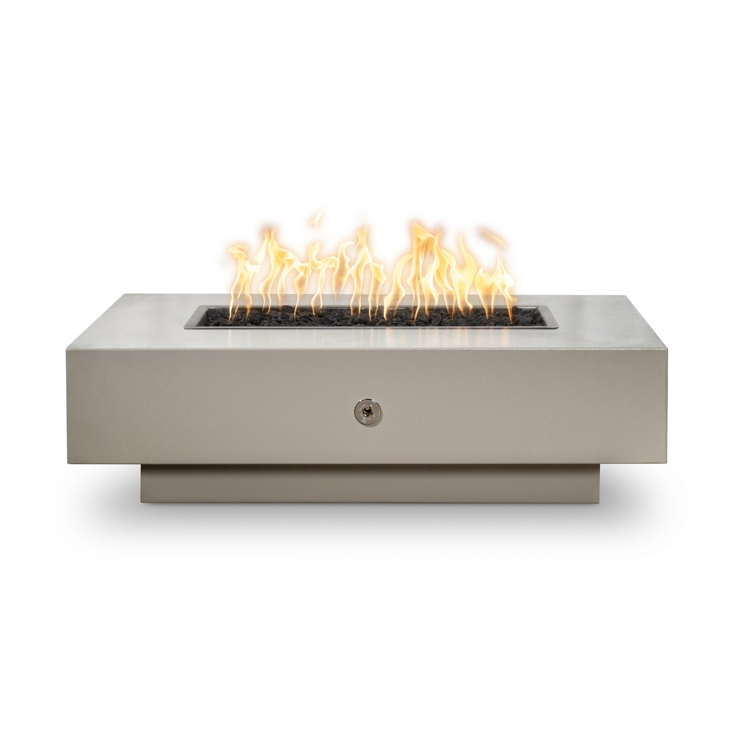 Gold-black Pinnacle Cazo fire pit concrete over metal powder coat