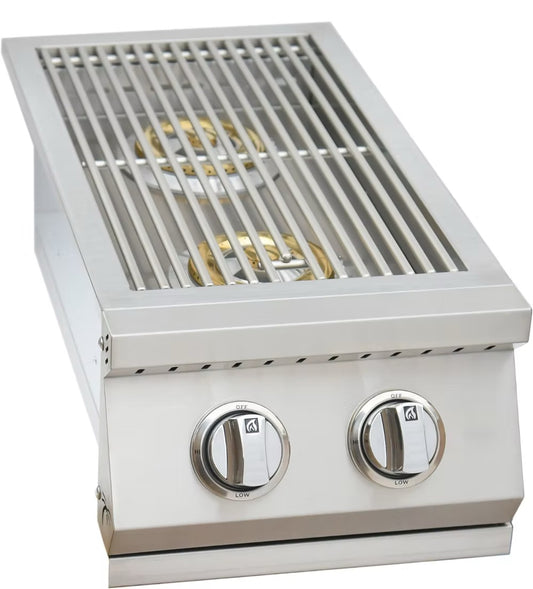 Kokomo Grills Built In Double Side Burner Stainless Steel with removable cover