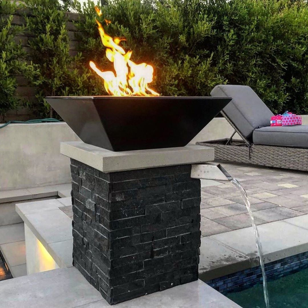 Fire Pits hand lit GFRC concrete 48" flame remote ignition lifetime warranty luxury fire pit