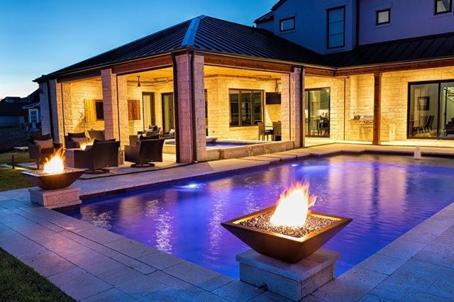 Fire Pits hand lit stainless steel-48" flame remote ignition lifetime warranty luxury fire pit