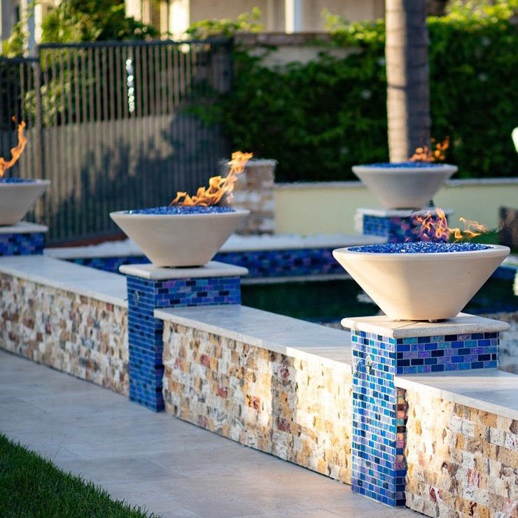 Cazo fire bowl perfect flame luxury outdoor lighting