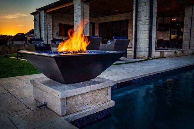 FHand lit stainless steel-48" flame remote ignition lifetime warranty luxury fire pit