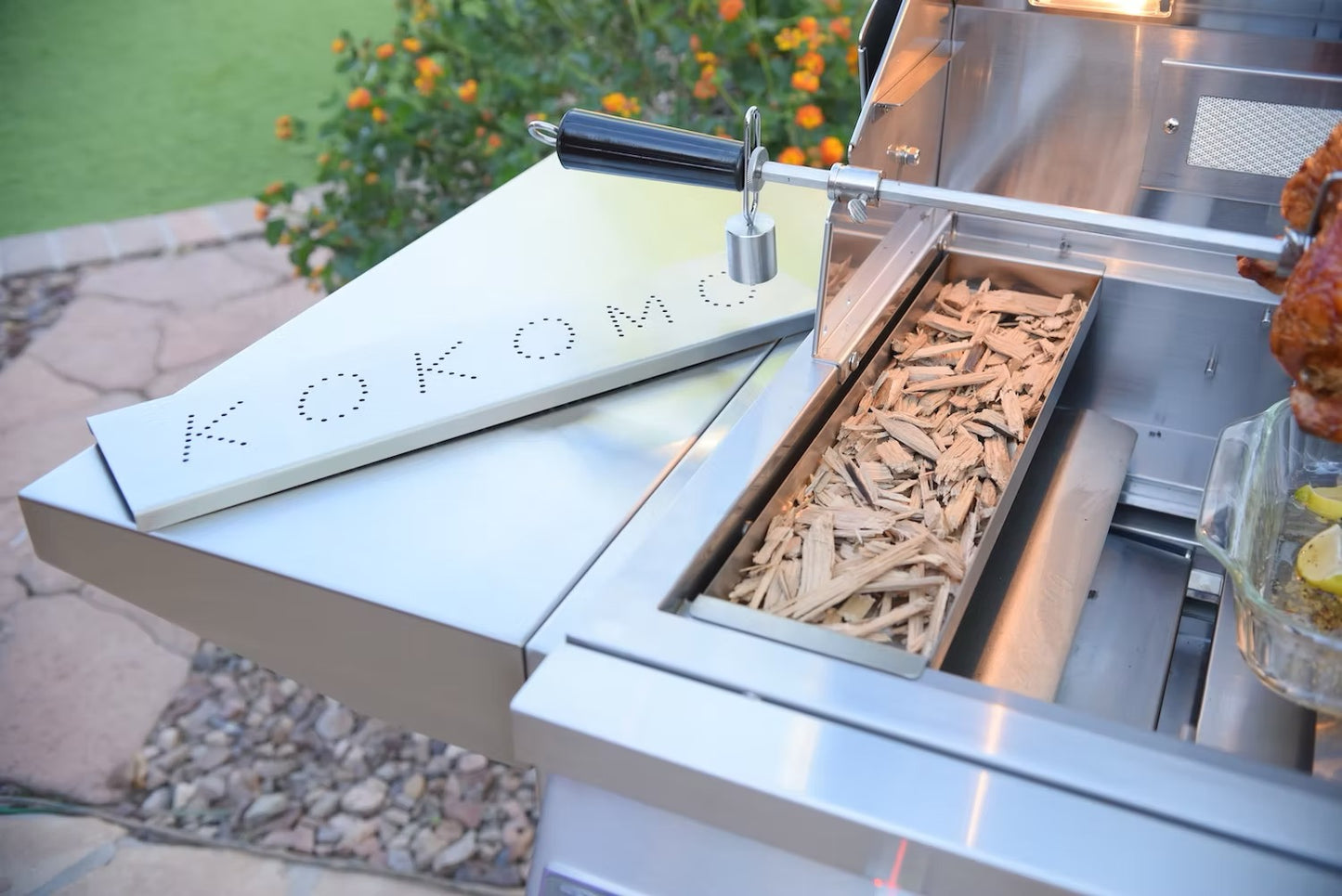 Kokomo Grills Smoker Chip Box Insert in Stainless Steel