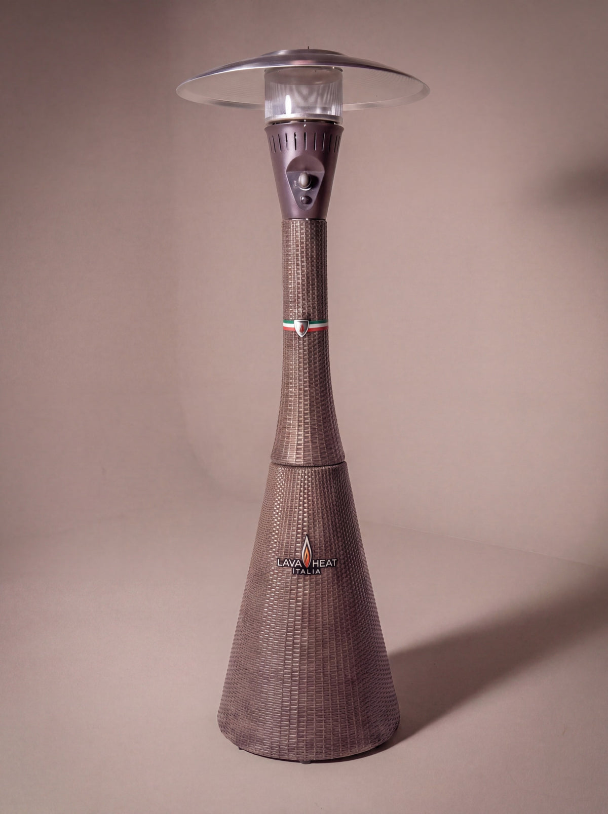 Lava Heat Italia Palermo patio heater in Walnut Rattan finish