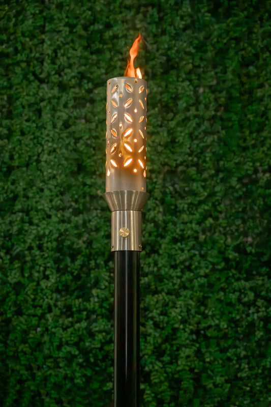 Stainless steel diamond plate fire torch wind proof 30,000 btu  perfect flame luxury outdoor llighting