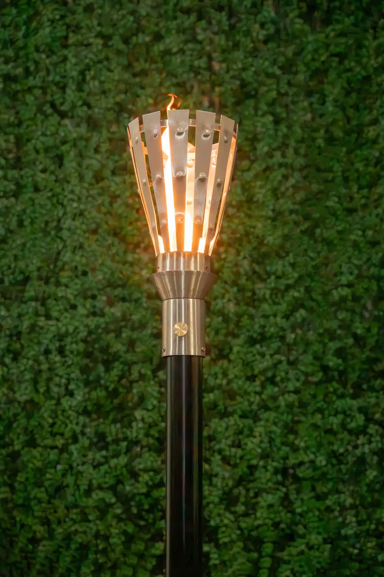 Stainless steel trojan fire torch wind proof 30,000 btu  perfect flame luxury outdoor lighting