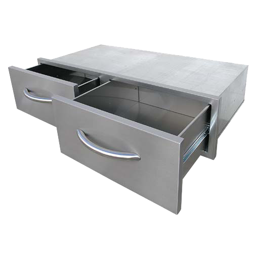Cal Flame 2-drawer horizontal stainless steel storage BBQ08867