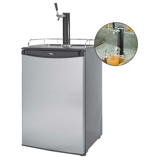 Cal Flame stainless steel built-in beer tap refrigerator with draft tower