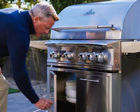 Blaze LTE PRO 32-inch freestanding grill cart with outdoor storage
