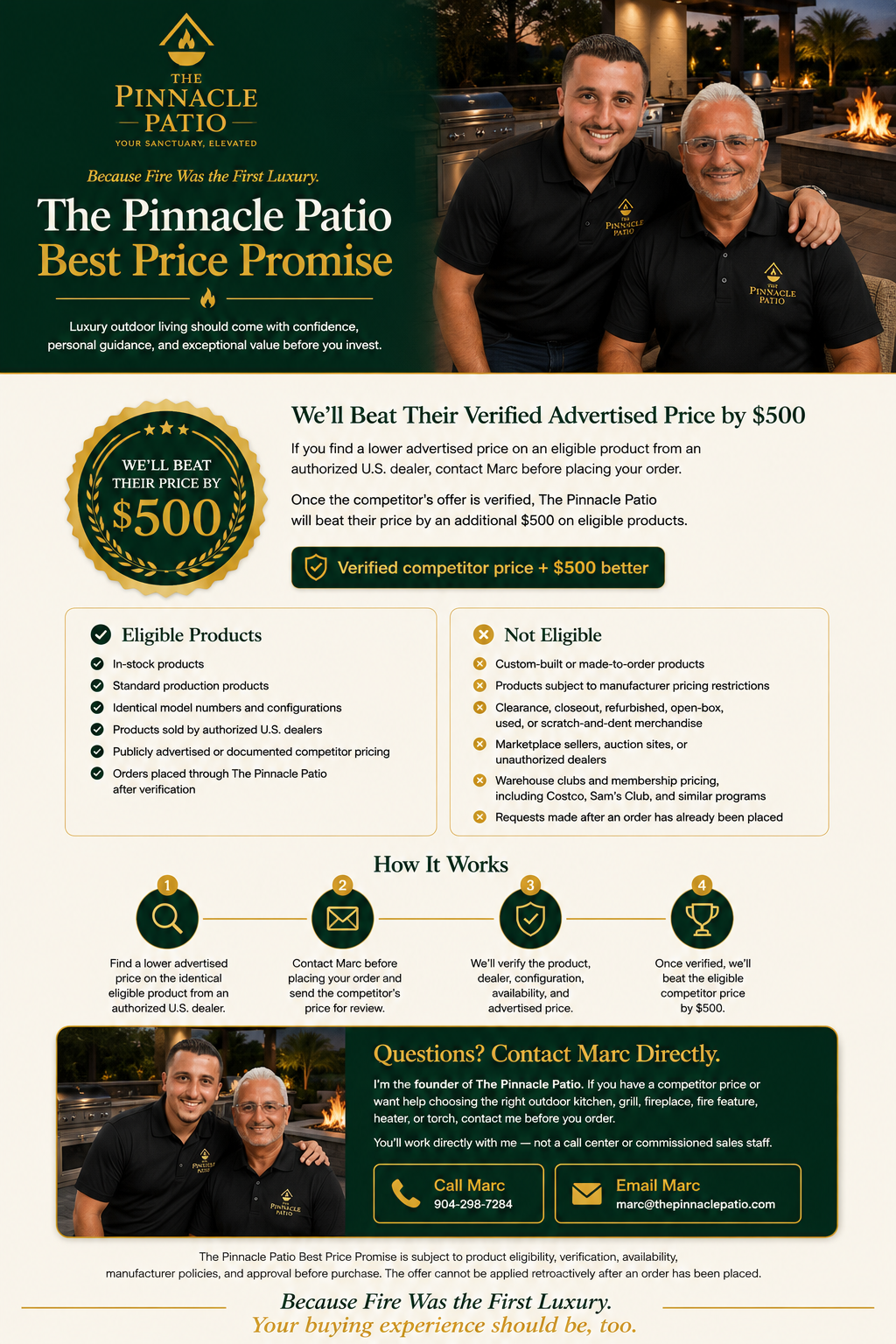 The Pinnacle Patio Best Price Promise
