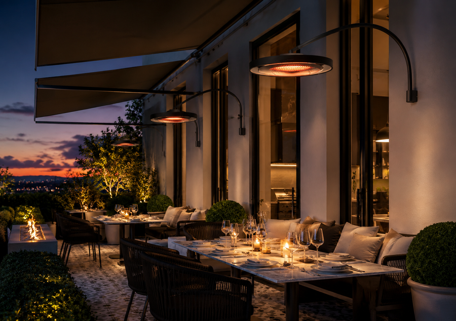 Luxury outdoor patio heating