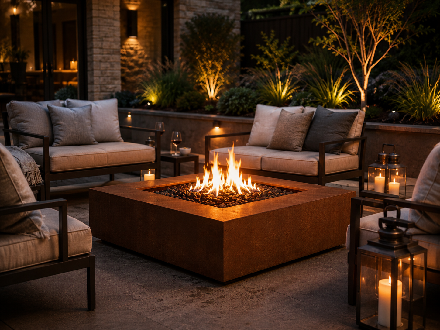 Square Fire Pits and Bowls