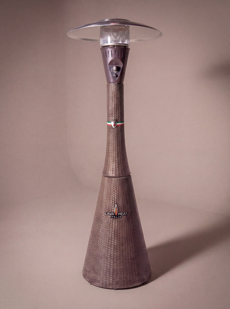 Lava Heat Italia Palermo patio heater in Walnut Rattan finish