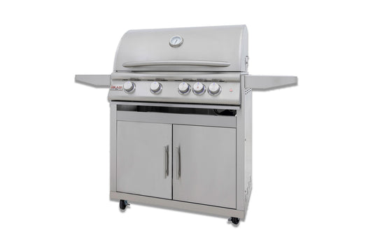 Blaze LTE+ Marine Grade 32-Inch 4-Burner Grill on stainless steel cart