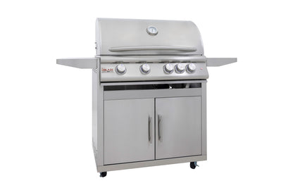 Blaze LTE+ Marine Grade 32-Inch freestanding grill on stainless steel cart