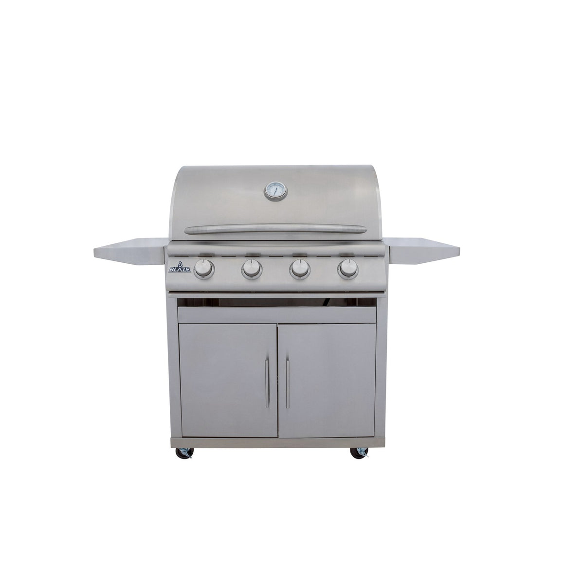 Blaze BCM 32-Inch 4-Burner Gas Grill on stainless steel freestanding cart
