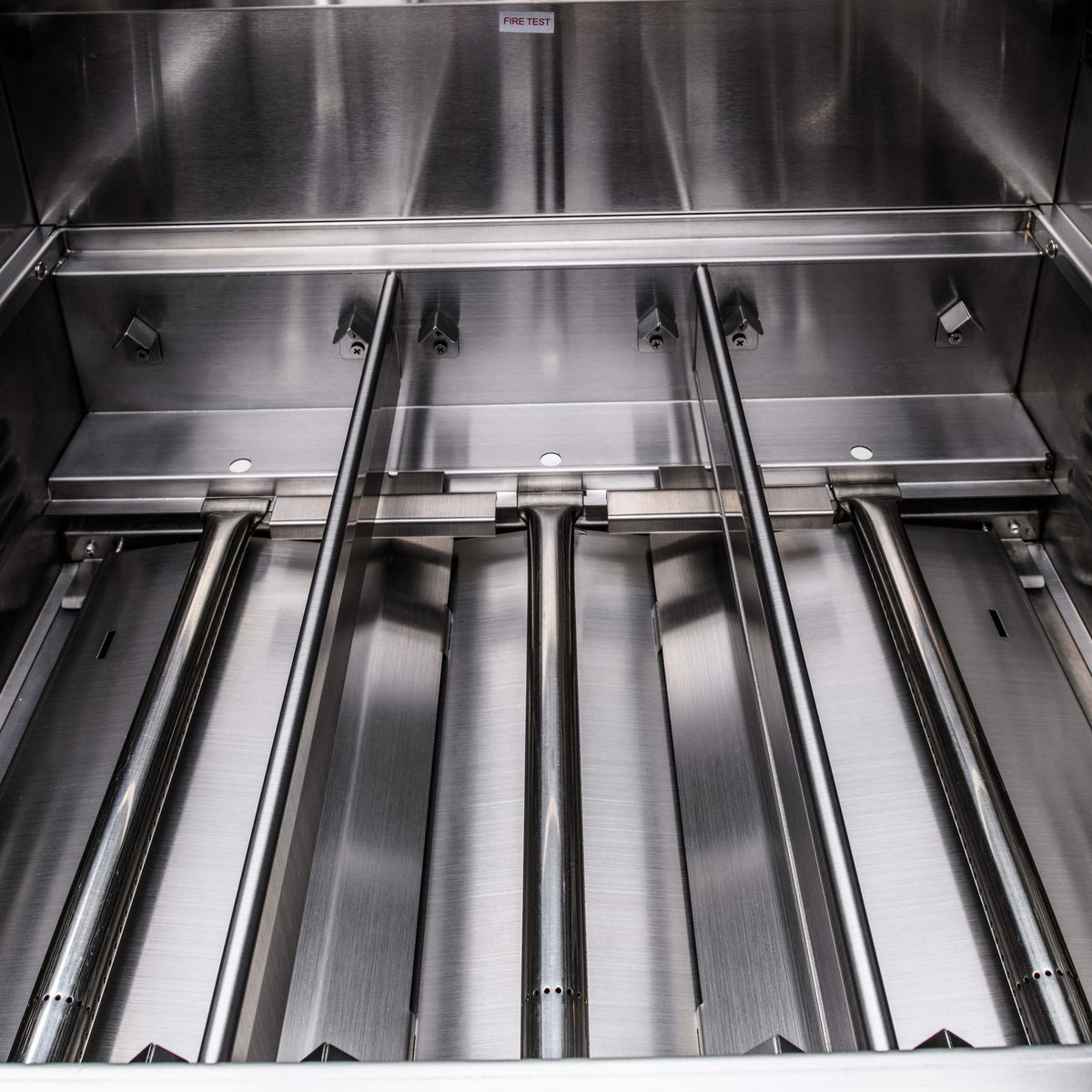 Blaze LBM 25-Inch 3-Burner Grill stainless steel burners, flame stabilizers and heat-zone separators
