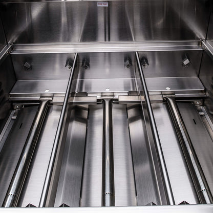 Blaze LBM 25-Inch 3-Burner Grill stainless steel burners, flame stabilizers and heat-zone separators