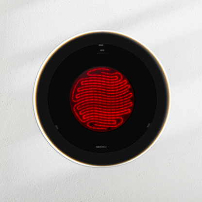 Underside view of the Bromic Eclipse Portable heating element and integrated LED light ring