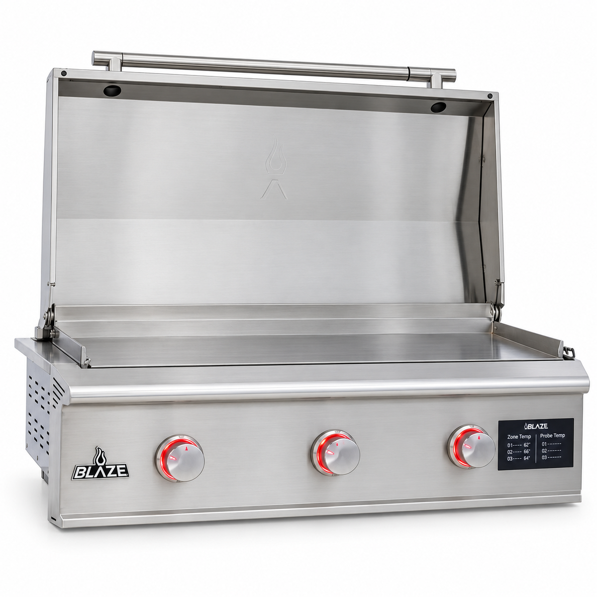 Blaze LTE PRO 40-Inch Gas Griddle open front view showing full-width cooking surface