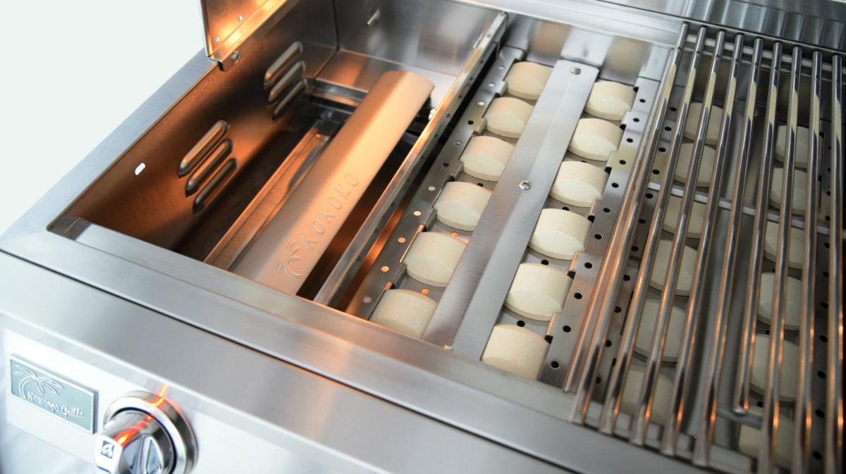 grill details and stainless steel grill