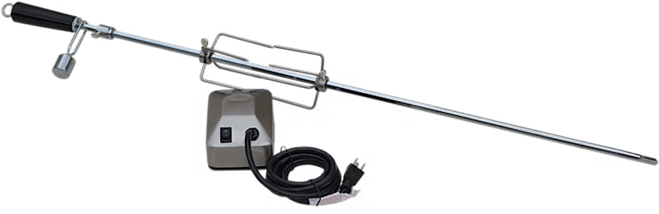 BBQ Grill Rotisserie Kit – Stainless Steel Rotisserie Attachment for Even Grilling