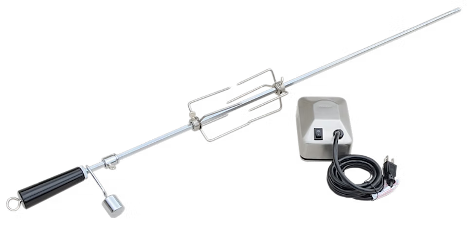 BBQ Grill Rotisserie Kit – Stainless Steel Rotisserie Attachment for Even Grilling