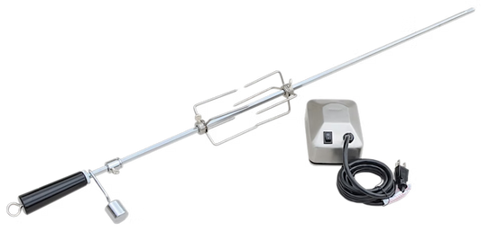 BBQ Grill Rotisserie Kit – Stainless Steel Rotisserie Attachment for Even Grilling