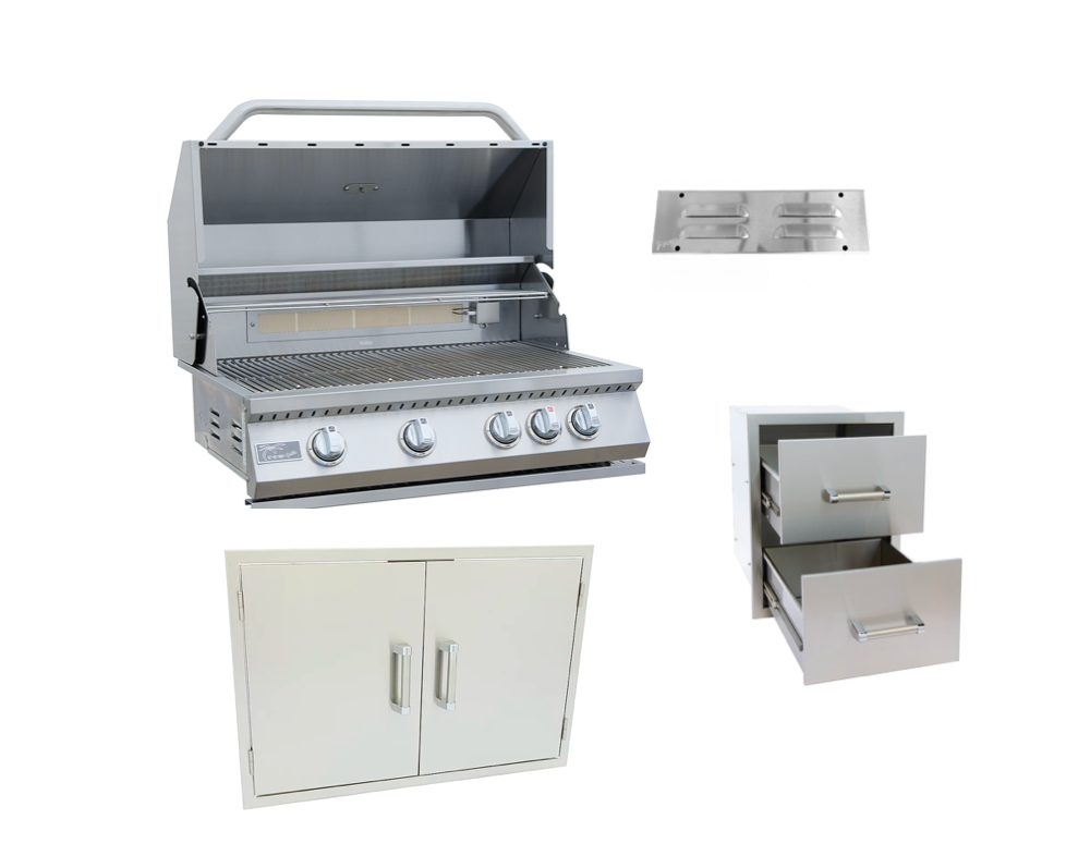 4 Piece Outdoor Kitchen Package with KoKoMo 32" Built-In Grill