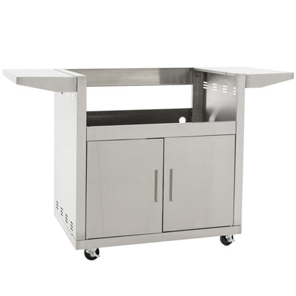 Blaze 32-inch LTE grill cart with stainless steel storage cabinet and side shelves