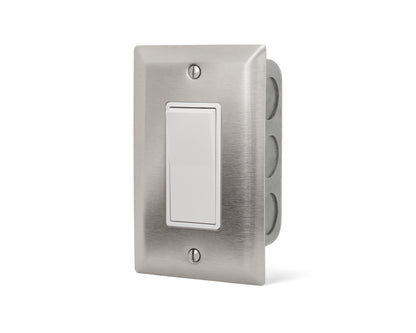Infratech 14-4400 single stainless steel wall plate with rocker switch and gang box