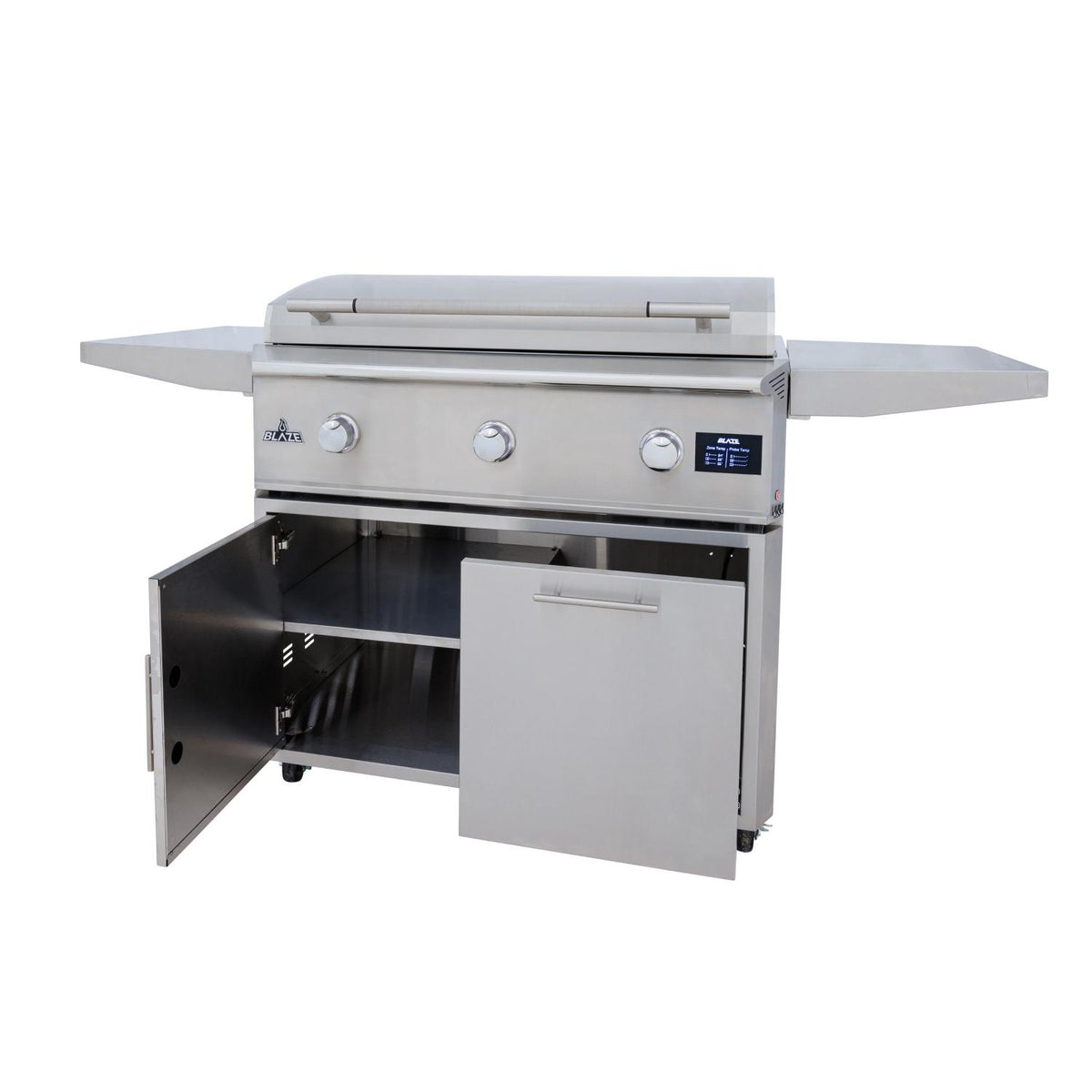 Blaze LTE PRO 40-Inch Gas Griddle on stainless steel cart BLZ-GRIDDLE40-CART-LTSC