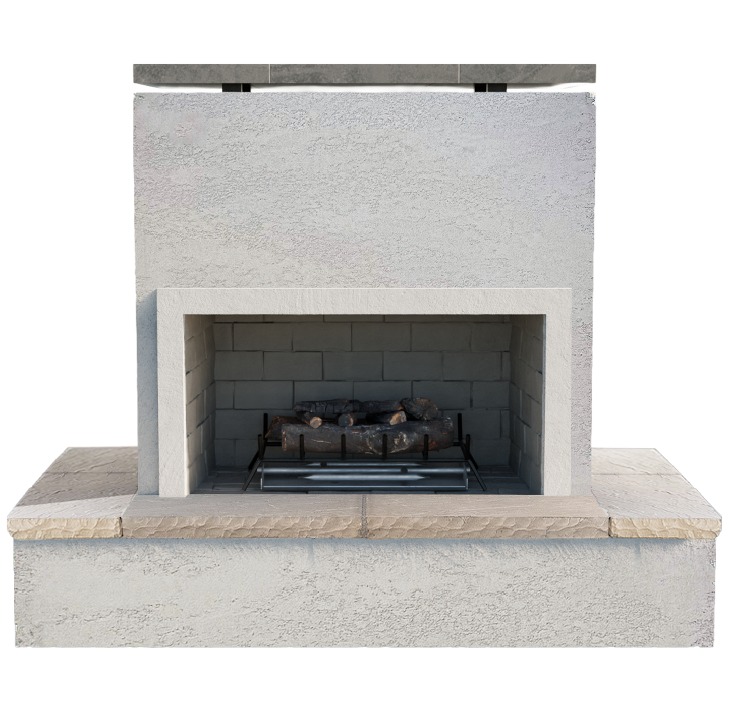 CalFlame SAHARA Modern Outdoor Gas Fireplace w/ Wrap-Around Mantel