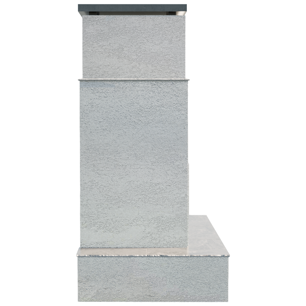 CalFlame Tahiti – Contemporary Outdoor Gas Fireplace W/ Bottom Wrap-Around Mantel