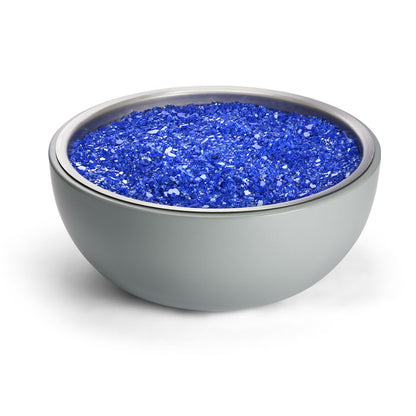HPC Fire spun aluminum fire bowl with blue fire glass accent