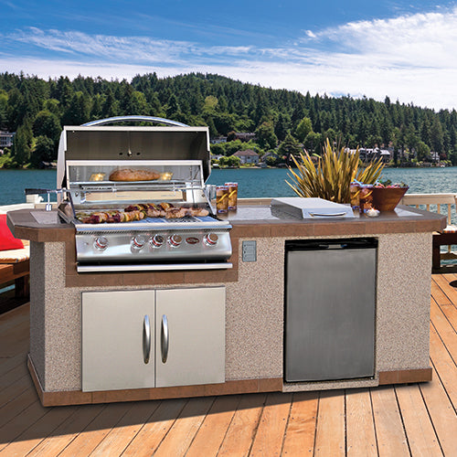 Cal Flame Atlantic Q BBQ Island kitchen with built-in grilland storage