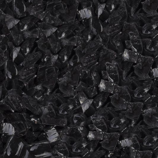 Gold-black Pinnacle black glass fire pit pebbles