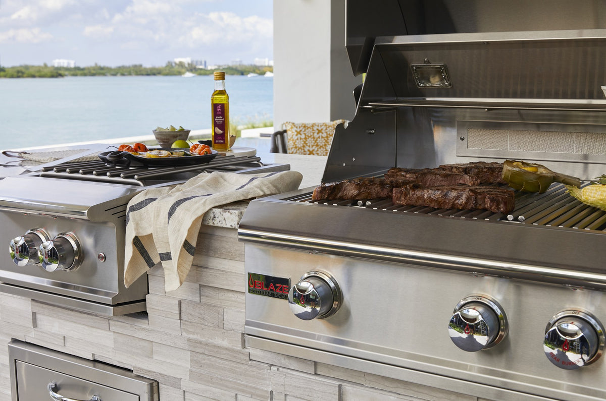 Blaze LUX 44-Inch built-in grill installed in luxury outdoor kitchen