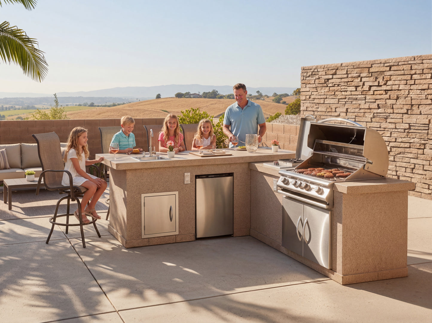 Cal Flame Carmel Luxury Outdoor Kitchen Island – Platinum Series