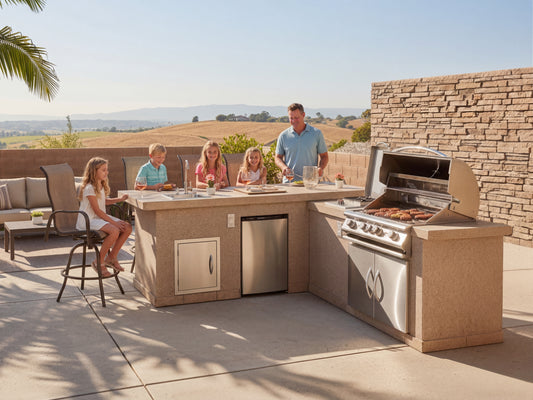 Cal Flame Carmel Luxury Outdoor Kitchen Island – Platinum Series
