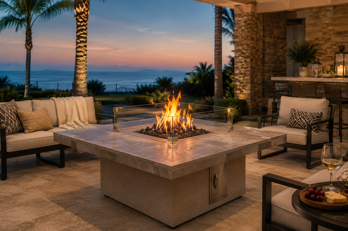CalFlame Sedona – Modern Outdoor Gas Fire Pit