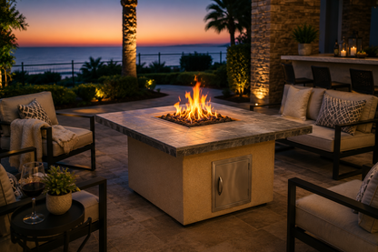 CalFlame Mesa – Modern Contemporary Outdoor Gas Fire Pit
