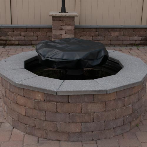  Black vinyl cover for round outdoor fire pit (30 inch or 84 inch, EVO 360, H2O basin)