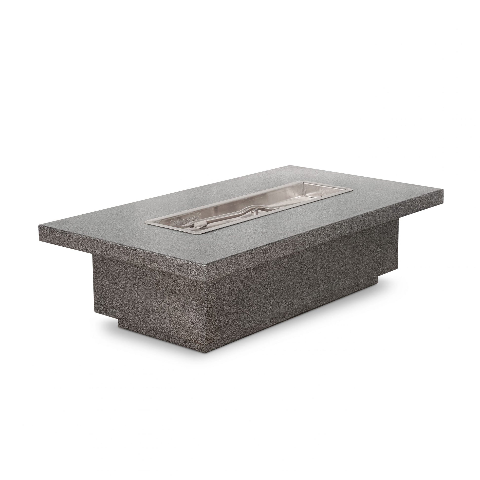Fremont 48-inch powder-coated metal fire pit without flames, showcasing sleek modern design and durable construction