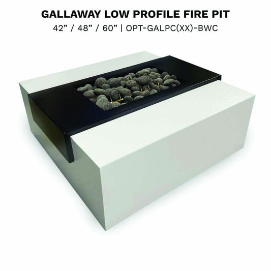 Gold-black Pinnacle Cazo fire pit concrete over metal powder coat