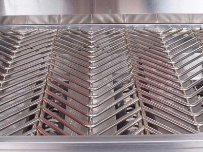 Cal Flame G4 grill stainless steel main cooking grate, hood open