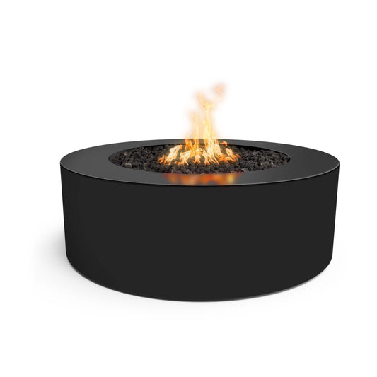 Unity round fire pit low wide perfect flame luxury outdoor lighting