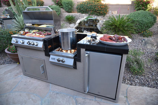Kokomo Grills Power Burner 4 Burner 32 inch Built-In Barbeque Grill Island Kitchen Package